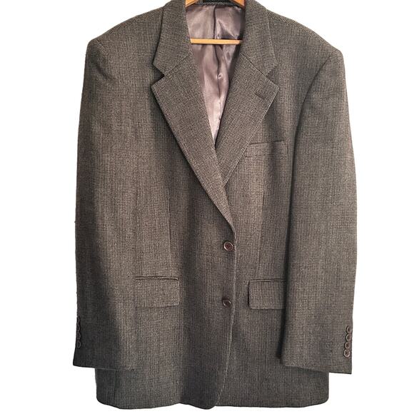 Woolrich Mens Tweed Sport Coat 42 42R Plaid Jacket Blazer Wool Brown Tan - Picture 1 of 6